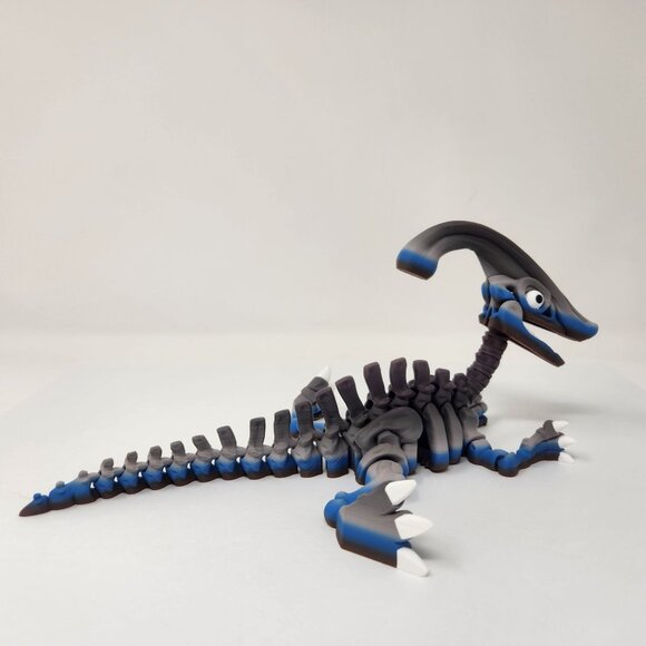 Parasaurolophus Dinosaur Skeleton 3D Printed Articulated Flexi Figure (g) - Picture 5 of 8